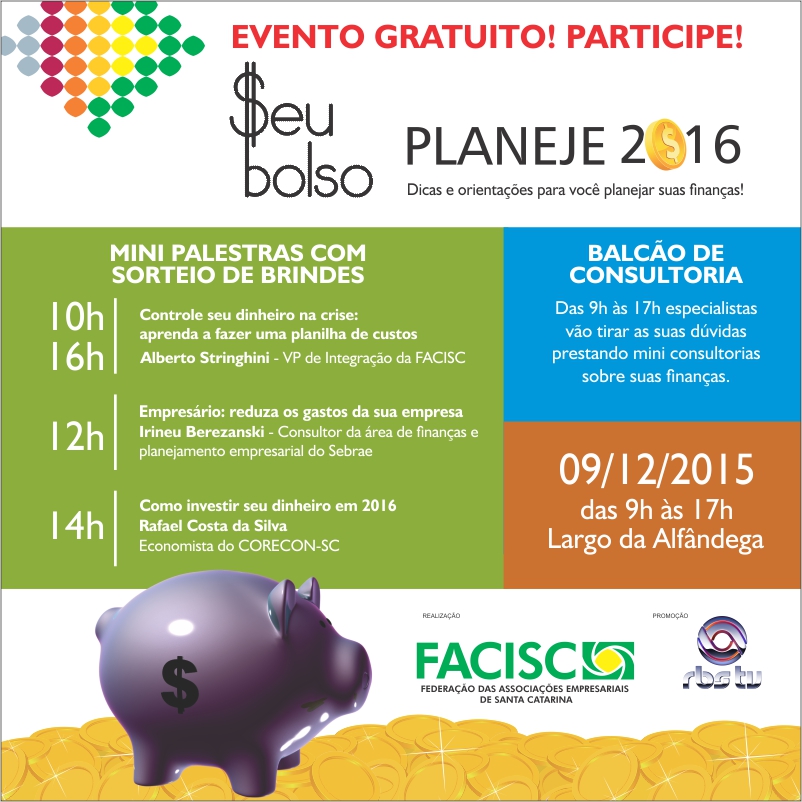 Facisc realiza evento Seu Bolso que trará dicas de orçamento familiar de forma gratuita