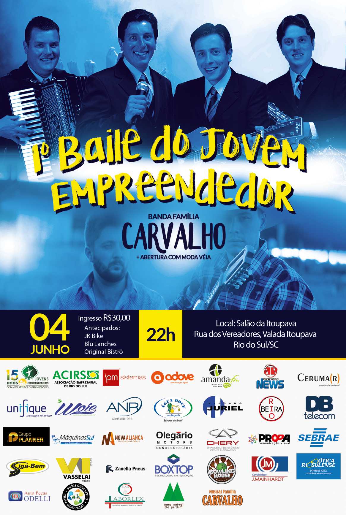Núcleo de Jovens Empreendedores de Rio do Sul realizará baile alusivo aos 15 anos