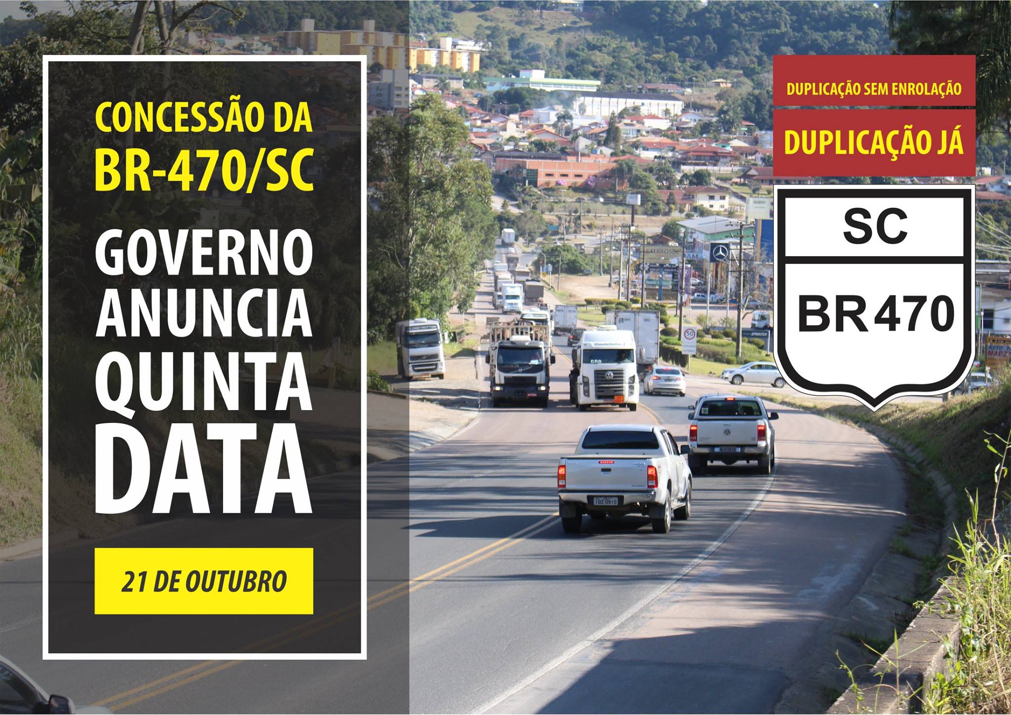BR-470/SC: governo anuncia quinta data