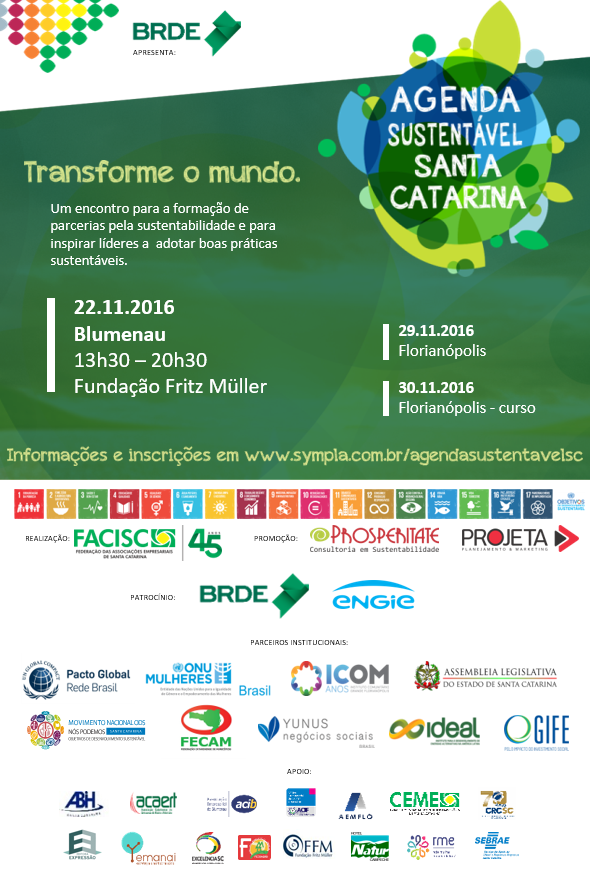 Agenda Sustentável FACISC discutirá em Blumenau sobre “Como tornar o mundo mais sustentável”