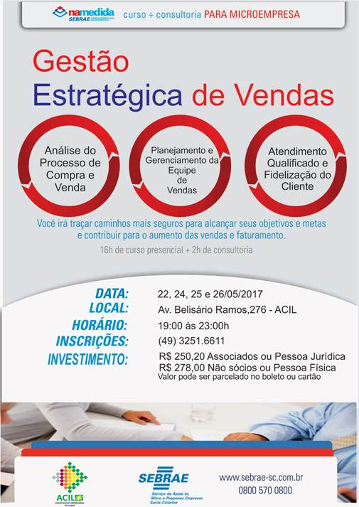 Gestão Estratégica de Vendas é tema de curso na ACI de Lages