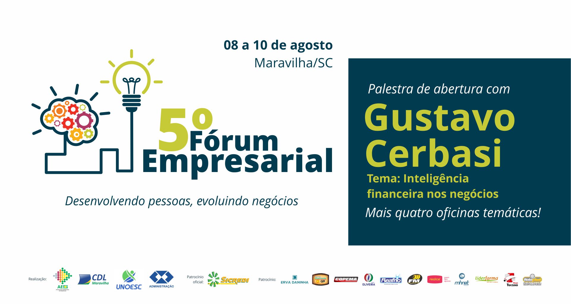 Ingressos para o 5º Fórum Empresarial, da ACI Maravilha, já estão disponíveis