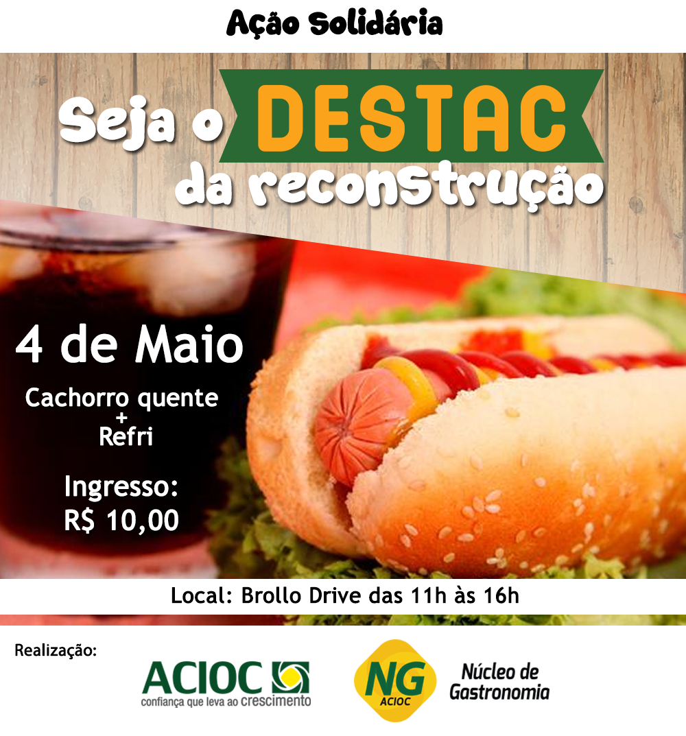 ACI de Joaçaba e Núcleo de Gastronomia promovem ação solidária ACI de Joaçaba e Núcleo de Gastronomia promovem ação solidária
