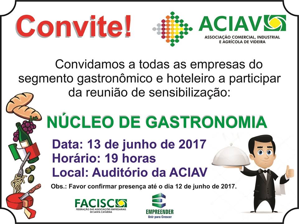 Aciav vai promover encontro de formação do Núcleo de Gastronomia