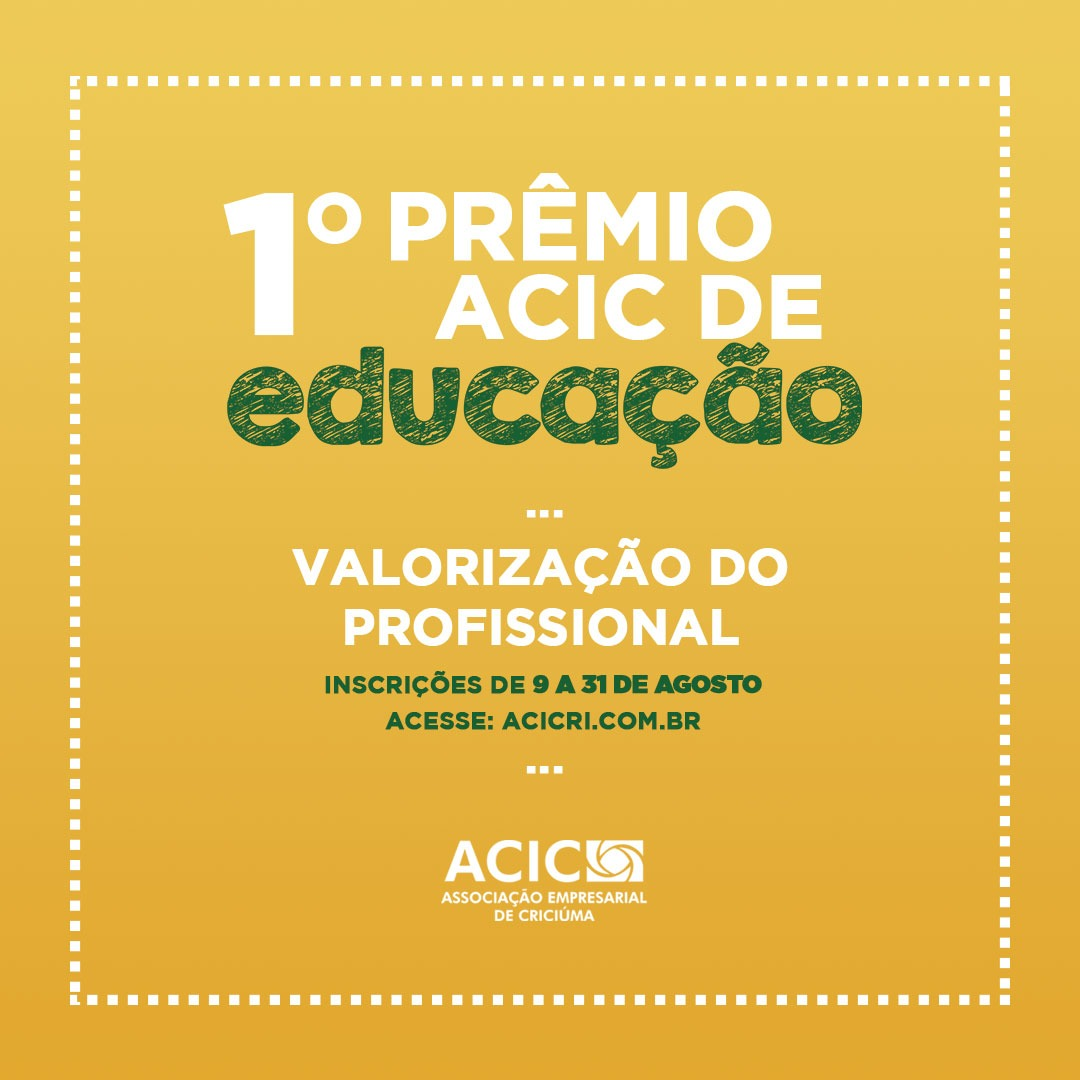 Em Criciúma, inscrições para o Prêmio de Valorização do Professor abrem nesta quinta-feira Em Criciúma, inscrições para o Prêmio de Valorização do Professor abrem nesta quinta-feira
