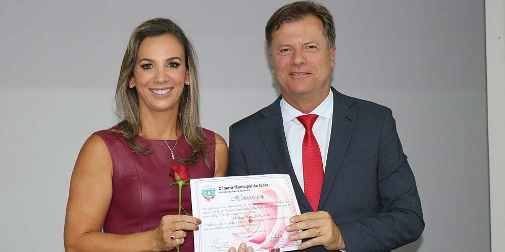 Presidente da ACII é homenageada no Poder Legislativo de Içara