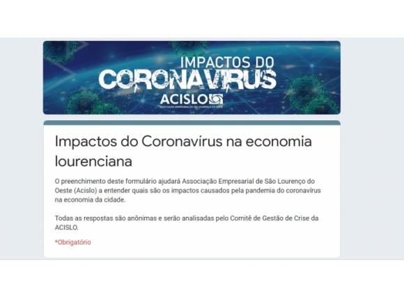 Acislo lança pesquisa para identificar os impactos do coronavírus nas empresas