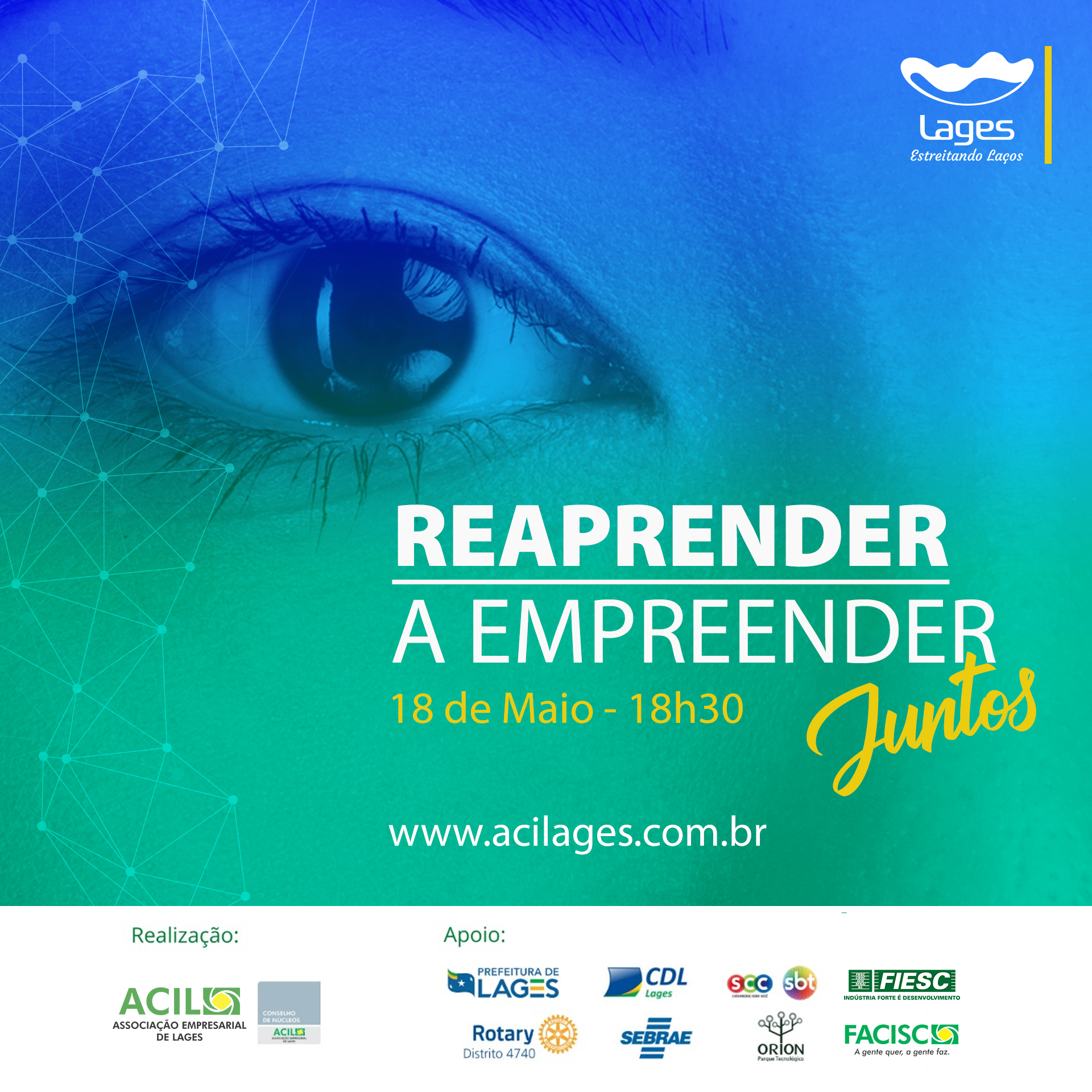 Reaprender a empreender juntos é o tema do evento online que a ACIL transmitirá nesta segunda feira