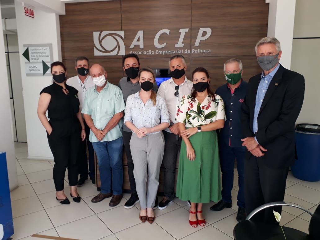 Presidente eleito da Facisc faz visita à sede da ACIP de Palhoça