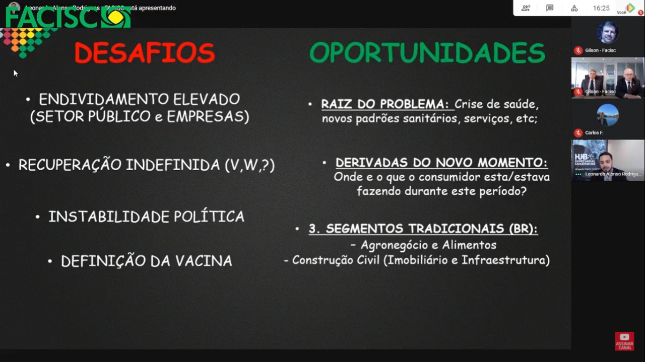 Facisc divulga análise de 2020 e prevê um 2021 com efeito ressaca Facisc divulga análise de 2020 e prevê um 2021 com efeito ressaca