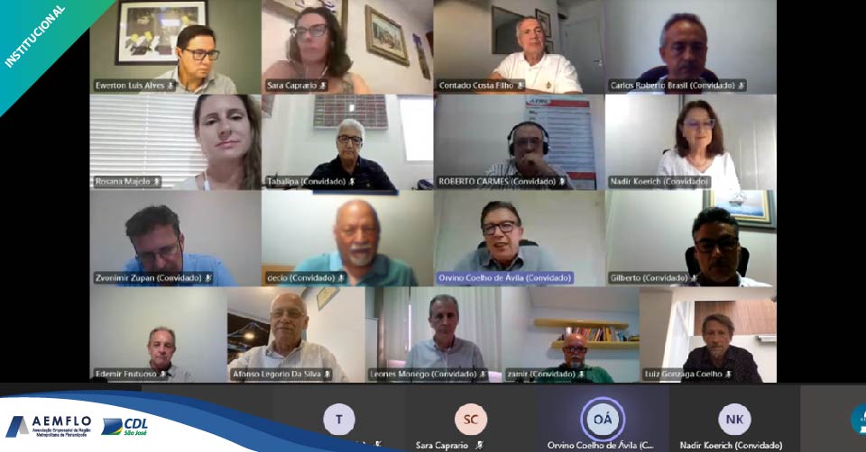 Diretoria Executiva e Conselho da AEMFLO recebem prefeito de São José em reunião virtual Diretoria Executiva e Conselho da AEMFLO recebem prefeito de São José em reunião virtual