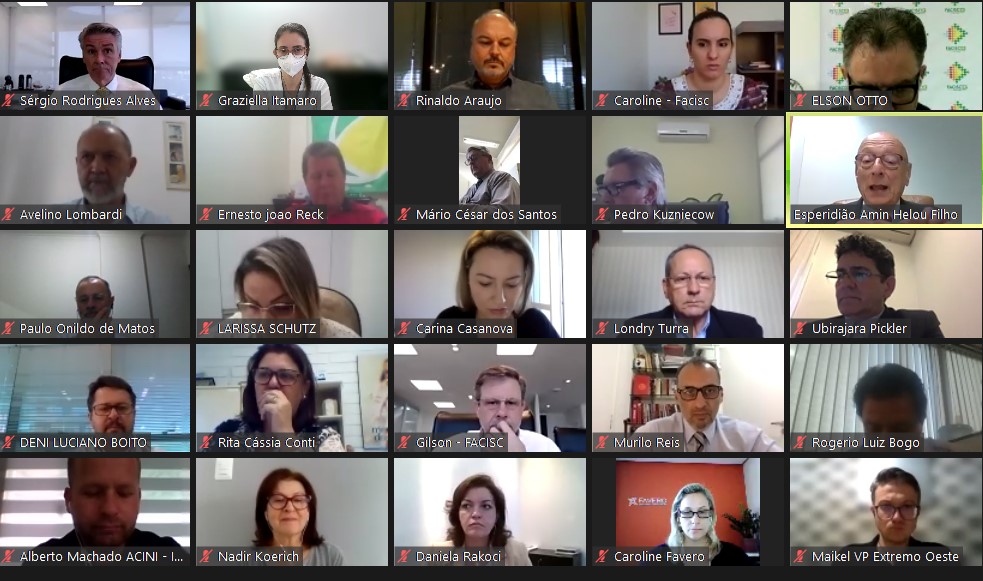 Facisc recebe senador Esperidião Amim em reunião de Diretoria