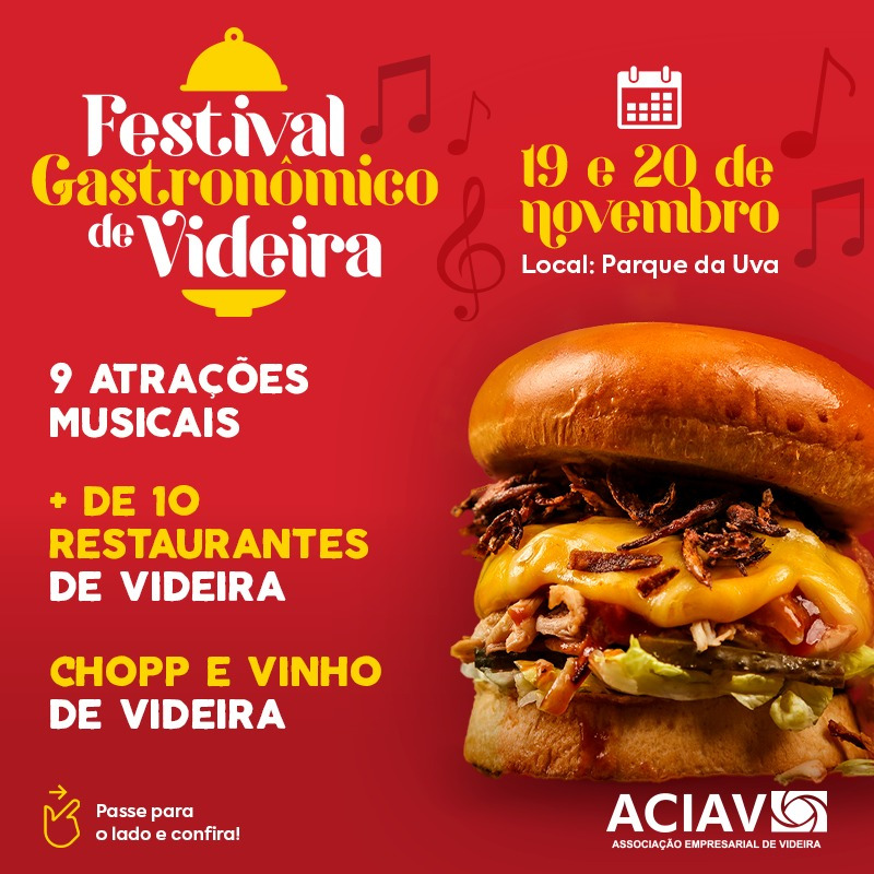 Festival Gastronômico será realizado nos dias 19 e 20 de novembro em Videira
