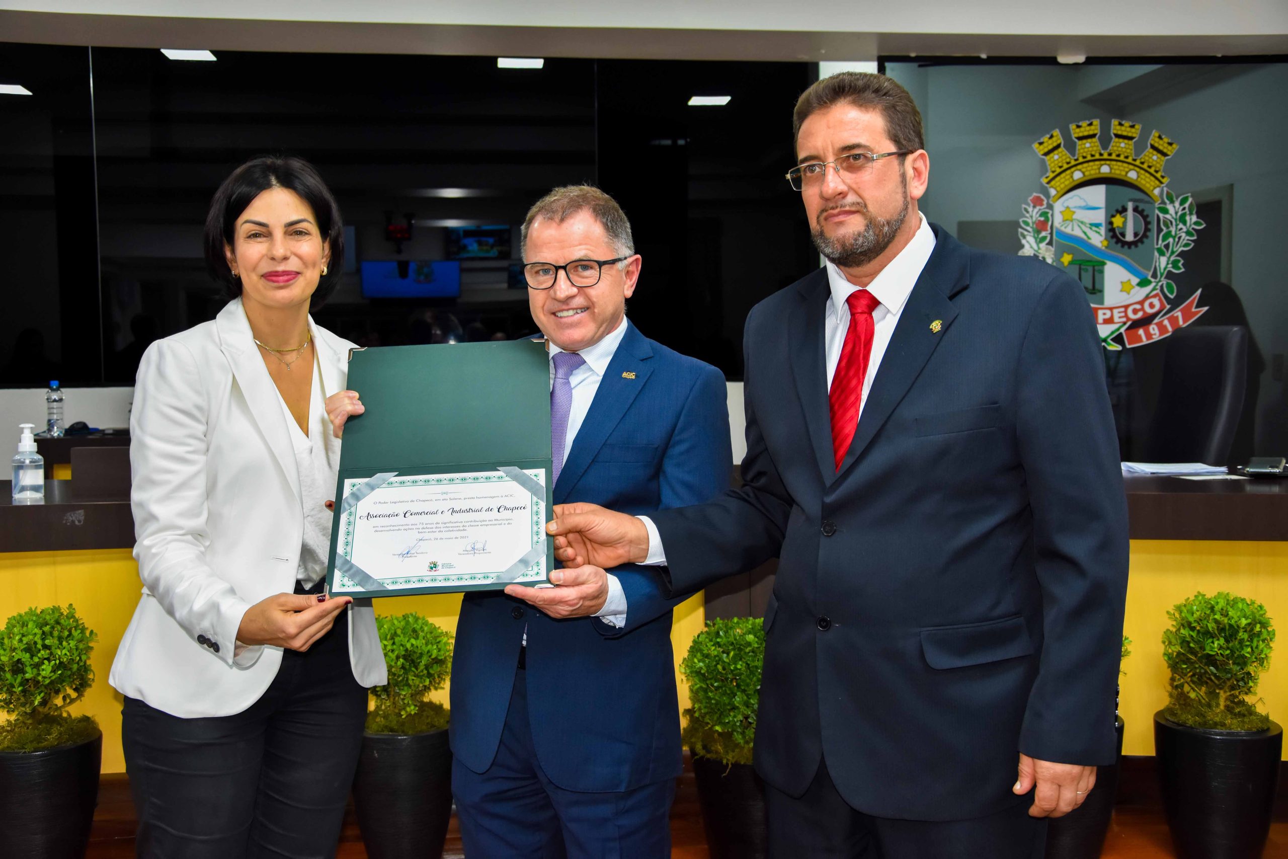 Em Chapecó, ACIC recebe homenagem da Câmara de Vereadores pelos seus 75 anos