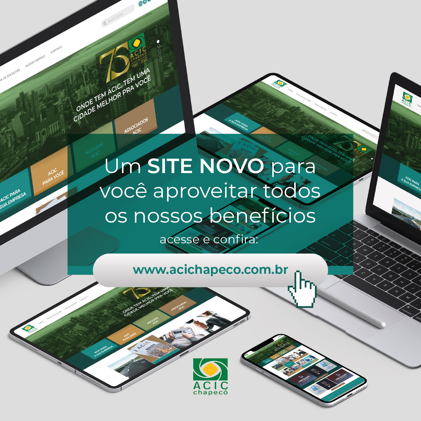 Modernidade, agilidade e informação marcam o novo site da ACIC Chapecó