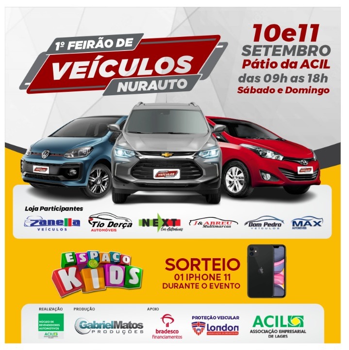 Núcleo de Revendedores Automotivos da ACIL promove feirão de veículos nos dias 10 e 11 de setembro