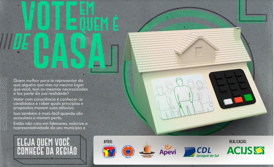 Campanha de incentivo ao voto regional mobiliza entidades empresariais de Jaraguá