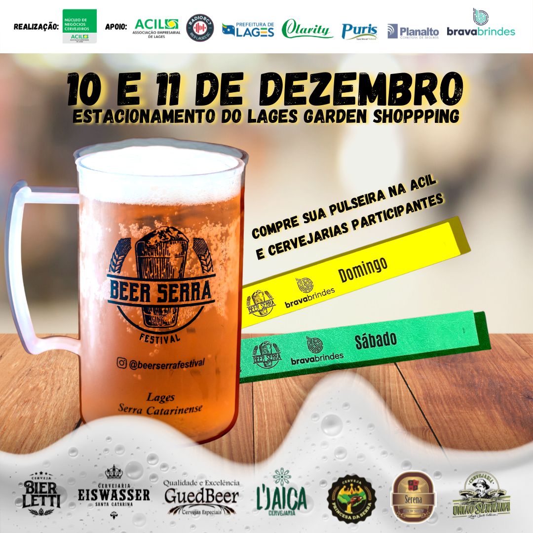 Núcleo de Cervejeiros da ACIL realiza mais uma edição do Beer Serra Festival, o maior evento cervejeiro da Serra Catarinense