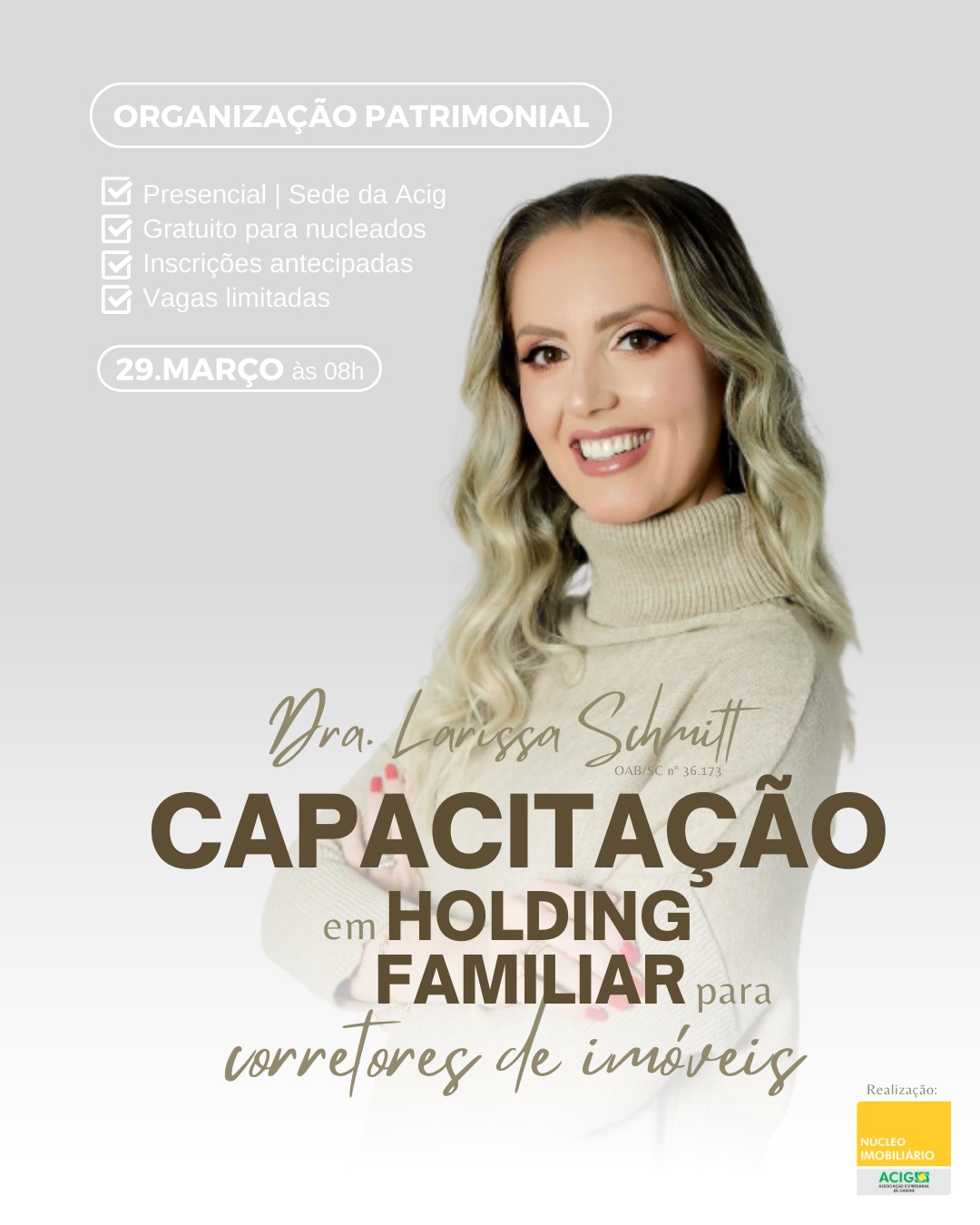 Holding Familiar será tema de palestra promovida em Gaspar