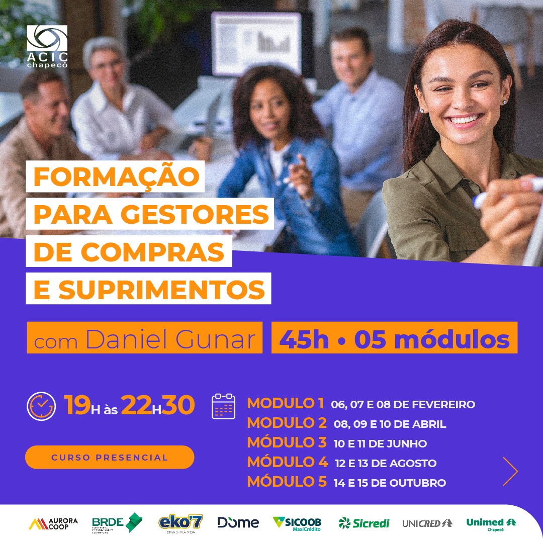 Em Chapecó, ACIC promoverá cursos para atender necessidades de desenvolvimento das empresas associadas