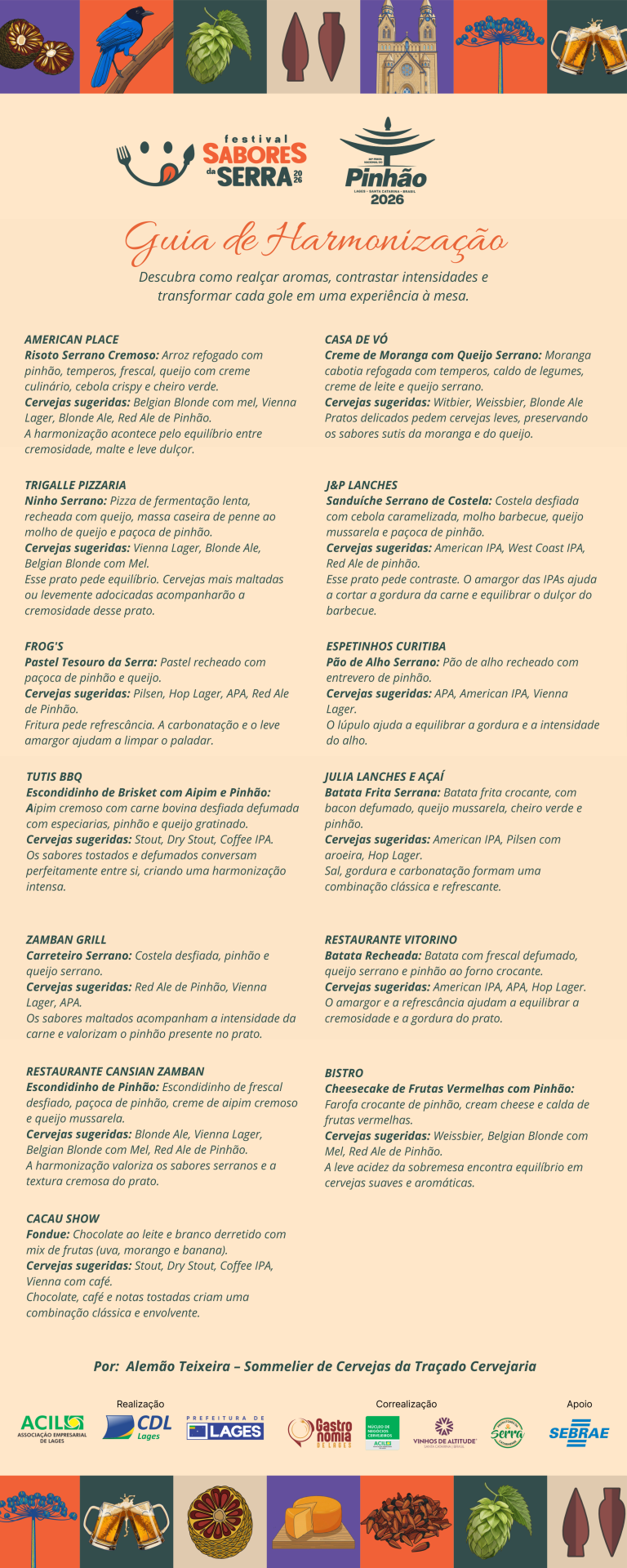 Festival Sabores da Serra, com cervejas artesanais e gastronomia