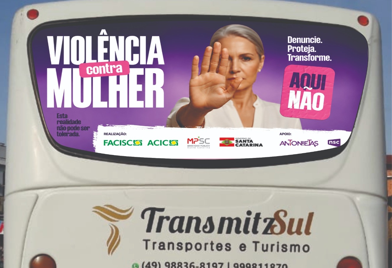 ACIC amplia divulgação da campanha “Aqui Não” com adesivagem de ônibus ACIC amplia divulgação da campanha “Aqui Não” com adesivagem de ônibus