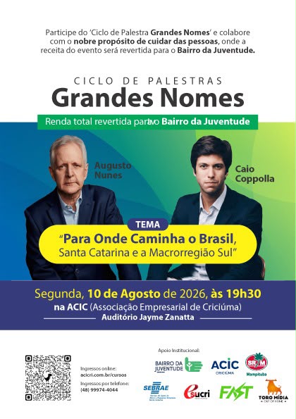 Augusto Nunes e Caio Coppolla palestram em Criciúma Augusto Nunes e Caio Coppolla palestram em Criciúma