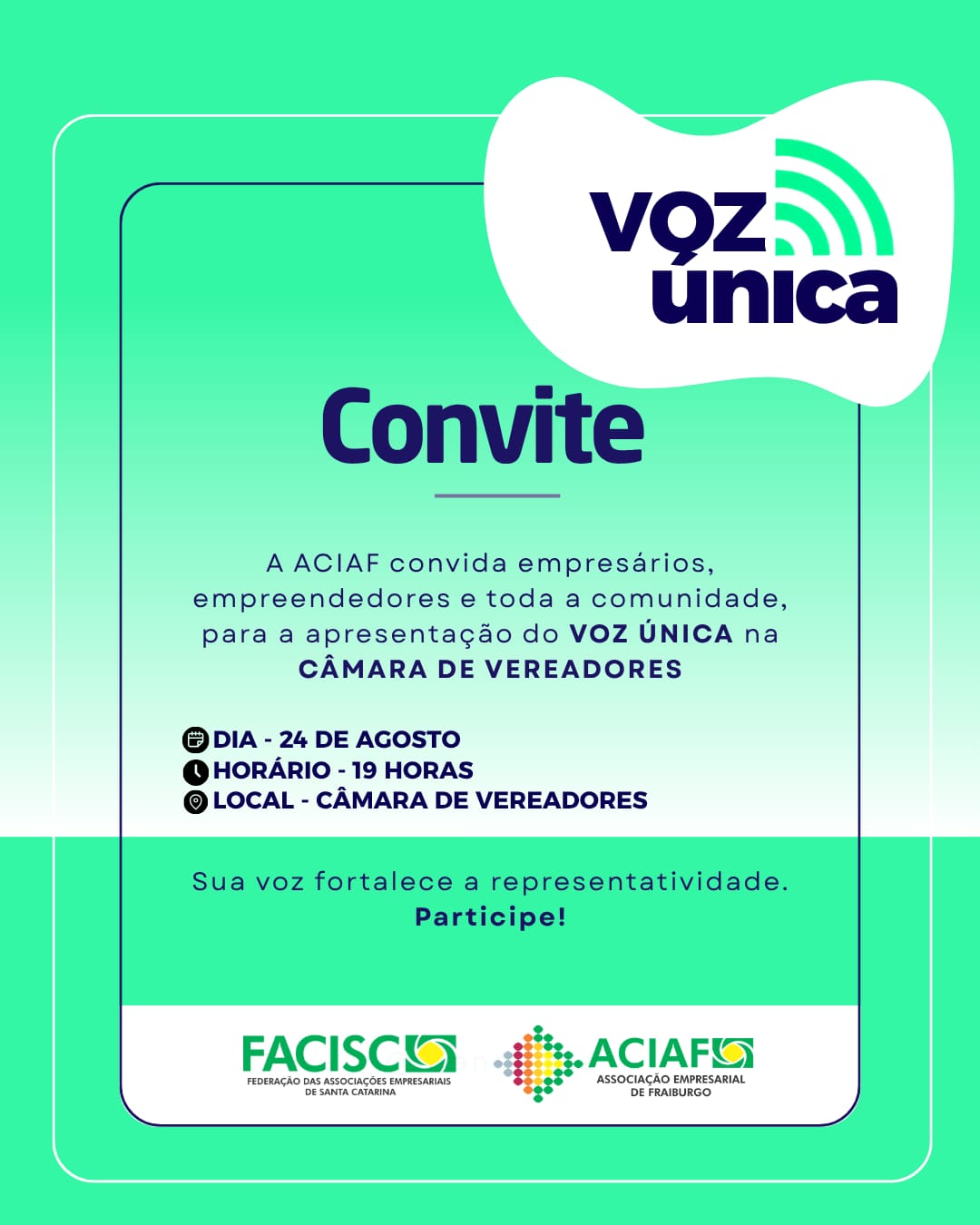 Voz Única é assunto no Legislativo fraiburguense Voz Única é assunto no Legislativo fraiburguense
