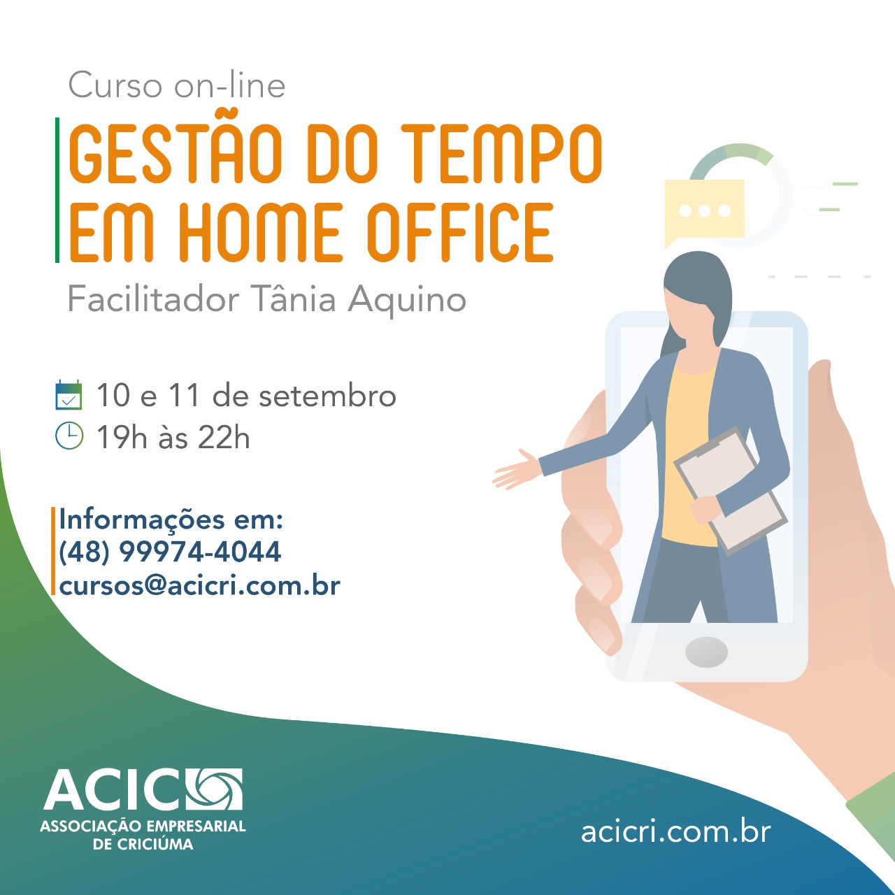 Em Criciúma, capacitação aborda administração do tempo para manter produtividade em home office