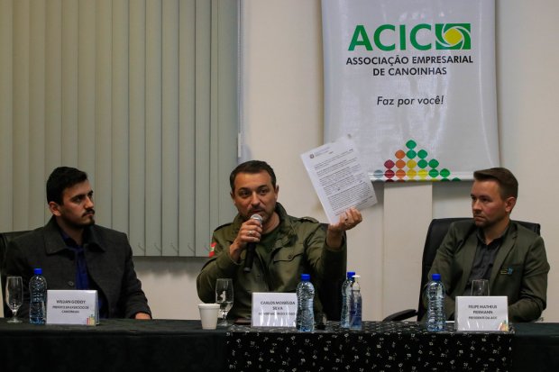 Na Associação Empresarial de Canoinhas, governador lança licitação para restauração da SC-477