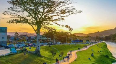 Parque à beira do Rio também é contenção para enchentes